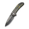 WE Knife Zizzit (WE23031-4) 3.8" CPM-20CV Polished Gray Drop Point Plain Blade, Polished Gray Titanium Handle with Toxic Storm Fat Carbon Fiber Inlay