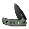 Sencut Excalis (S230683) 2.97" 9Cr18MoV Black Reverse Tanto Plain Blade, Green Canvas Micarta Handle