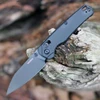 Kershaw Bel Air 6105BLK folding knife profile view showing 3.1-inch BlackWash MagnaCut blade and black handle.