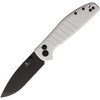 Bestechman Goodboy (BTKMK04J) 3.54" D2 Black PVD Drop Point Plain Blade, White G-10 Handle