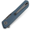 Bestechman Mini Dundee (BTKMK03F) 2.92" D2 Grey PVD Drop Point Plain, Slate Blue G-10 Handle