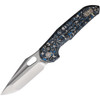 Vosteed Thunderbird (VOSA0310) 2.98" Bohler M390 Tanto Plain Blade, Blue and White Carbon Fiber Handle with Glow in the Dark Back Spacer