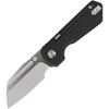 Vosteed Hedgehog (VOSA1304) 2.99" CPM-S35VN Bead Blasted and Brushed Modified Sheepsfoot Plain Blade, Black Aluminum Handle