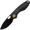 Vosteed Acorn (VOSA3302) 2.93" 14C28N Satin Drop Point Plain Blade, Black Micarta Handle