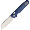 Vosteed Talarurus (VOSA2704) 3.03" Sandvik 14C28N Satin Modified Sheepsfoot Plain Blade, Blue Micarta Handle