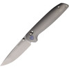 Tactile Knife Company Maverick (TKCMVMC01TT) 3.9" CPM-MagnaCut Stonewashed Drop Point Plain Blade, Gray Sculpted Titanium Handle