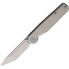 Tactile Knife Rockwall (TKCRTMCTNFL) 2.84" CPM-MagnaCut Stonewashed Tanto Plain Blade, Stonewashed Titanium Handle