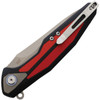 Rike Knife Tulay (RKTULAYBR) 3.74" 154CM Bead Blasted Drop Point Plain Blade, Red and Black G-10 Handle