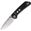 Reate Knives PL-XT (REA128) 3" Nitro-V Stonewashed Drop Point Plain Blade, Black Micarta and G-10 Handle