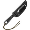 Tops Lite Trekker (TPTLT02) 4.25" 1095 Black Traction Coated Clip Point Plain Blade, Black Linen Micarta Handle, Black Kydex Belt Sheath