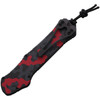 Heretic Knives Hydra (H00610ARCAMO) 3.625" CPM-MagnaCut Two Toned  Satin/Black Tanto Plain Blade with a Sawback, Red and Black Camo Aluminum Handle