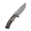 WE Knife Swiftfin (WE230512) 3.8" CPM-20CV Polished Bead Blasted Modified Clip Point Plain Blade, Polished Bead Blasted Titanium Handle with Satin Holes