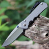 Chris Reeve Large Inkosi (LIN-1108) - 3.60" Stonewash CPM-MagnaCut Drop Point Plain Edge, Glass Blasted Titanium Handle