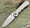 Chris Reeve Knives Small Inkosi Drop Point, 2.80" Stonewashed CPM-MagnaCut Drop Point Blade Plain Edge, Glass Blasted Titanium Handle