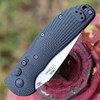 Doug Ritter Auto-RSK®, 3.44" Stonewashed CPM-MagnaCut Drop Point Plain Blade, Carbon Fiber Handle with Violet Hardware