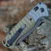Benchmade PSK (593BK) 3.45" CPM-MagnaCut Cobalt Cerakote Coated Drop Point Plain Blade, Textured OD Green G-10 Handle w/ Textured Gray G-10 Bolster