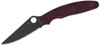 Spyderco Police 4 Sprint Run (C07BGBKP4) 4.38" Micro-Melt PD#1 Black Drop Point Plain Blade, Burgundy Fiberglass Reinforced Nylon Handle