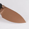 Vosteed Raccoon Cub (VOSA3604) 2.34" Sandvik 14C28N Copper Dune Drop Point Plain Blade, Black Textured G-10 Handle