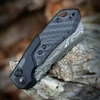 Kershaw Launch 14 Auto - 3.375" Damascus Cleaver Blade, Gray Aluminum & Black Carbon Fiber Inlay Handle USA Made - 7850BLKDAM