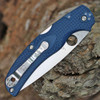 Spyderco Native Chief Lightweight C244PCBL cobalt blue FRN handle open view showing CPM SPY27 satin blade