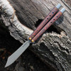 Benchmade Necron (BM99-241) 4.59" Benchmade’s exclusive etched Weehawk Damasteel Steel Scimitar Plain Blade, Lava Flow Red Fatcarbon Carbon Fiber Handle with Adjustable and Removable Tungsten Weights and Handle Extensions