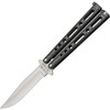 Bear & Son Butterfly Silver Vein (BC117SSW) 4" 440 SS Satin Clip Point Plain Blade, Silver Vein Zinc Handle