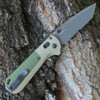 Green Grivory handle Benchmade Redoubt tactical knife