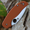 Spyderco C123GBORP Sage 5 , 3.00" CPM-REX 121 Plain Blade, Burnt Orange G-10 Handle