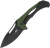 SOG Bulwark (SOG14240257) 3" Black D2 Drop Point PLain Blade, Black and Green Micarta Handle