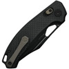 Kunwu Knives DJANGO (X707F) 3.2" Elmax Black DLC Coated Clip Point Plain Blade, Black Carbon Fiber Handle