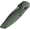 Vosteed Corsair (CSNPMN) 3.25" Nitro-V Blackwashed Modified Drop Point Plain Blade, Green Canvas Micarta Handle