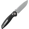 Vosteed Corsair (CSNWMK) 3.25" Nitro-V Stonewashed Modified Drop Point Plain Blade, Black Canvas Micarta Handle