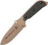 TOPS Knives Mil-Spie Elite (TPMIL3EBCM) 4.0" Tan Coated 1095 Drop Point Blade, Smooth Black Micarta Handle