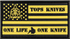 TOPS Yellow Flag Patch - One Life - One Knife