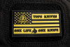 TOPS Yellow Flag Patch - One Life - One Knife