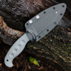 Spyderco Temperance Fixed Blade (FB05SGY) Sprint Run - 4.46 in Satin CPM Cru-Wear SpyderEdge, Gray FRN Handle