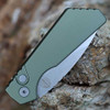 Pro-Tech Strider PT+ (PT201-GREEN) 3.94" Stonewash MagnaCut Drop Point Blade, Green Aluminum Handle, Blasted Hardware, Blasted Clip