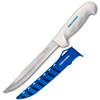 Dexter Outdoors Tiger Edge Scalloped Knife (SG142-8TEEG) 6.0 DEXSTEEL Serrated Drop Point Blade, White SoftGrip Handle