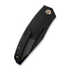 WE Knife Sine Wave (WE23069B-1) 3.98" Bohler M390 Blackwashed Drop Point Plain Blade, Black Titanium Handle