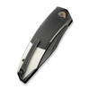 WE Knife Sine Wave (WE23069B-3) 3.98" Bohler M390 Polished Gray Drop Point Plain Blade, Polished Gray and Satin Titanium Handle