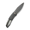 WE Knife Sine Wave (WE23069B-3) 3.98" Bohler M390 Polished Gray Drop Point Plain Blade, Polished Gray and Satin Titanium Handle