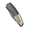 WE Knife Sine Wave (WE23069B-3) 3.98" Bohler M390 Polished Gray Drop Point Plain Blade, Polished Gray and Satin Titanium Handle