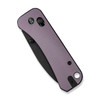 WE Knife Banter 2 (WE23075-2) 2.87" CPM-S35VN Blackwashed Drop Point Plain Blade, Purple Aluminum Handle