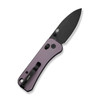 WE Knife Banter 2 (WE23075-2) 2.87" CPM-S35VN Blackwashed Drop Point Plain Blade, Purple Aluminum Handle