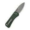 WE Knife Banter 2 (WE23075-3) 2.87" CPM-S35VN Gray Stonewashed Drop Point Plain Blade, Green Canvas Micarta Handle