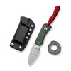 CIVIVI Baby Banter Fixed Blade (C23045-2) 2.39" Nitro-V Stonewashed Drop Point Plain Blade, Green Canvas Micarta Handle, Black Kydex Sheath and Clip