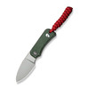 CIVIVI Baby Banter Fixed Blade (C23045-2) 2.39" Nitro-V Stonewashed Drop Point Plain Blade, Green Canvas Micarta Handle, Black Kydex Sheath and Clip