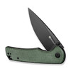 Sencut Praktisk (S24019-3) 3.59" 9Cr18MoV Black Drop Point Plain Blade, Green Canvas Micarta Handle
