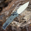 Benchmade Bugout Folding Knife (535TN-11) 3.24 inch Desert Verde Cerakote Plain Edge Drop Point Blade, Dark Olive Grivory Handle