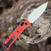 Benchmade Bugout Folding Knife (535TN-10) 3.24 inch Desert Verde Cerakote CPM-S30V Plain Edge Drop Point Blade, Rust Orange Grivory Handle
